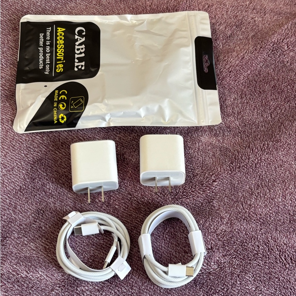 Two iPhone chargers type C